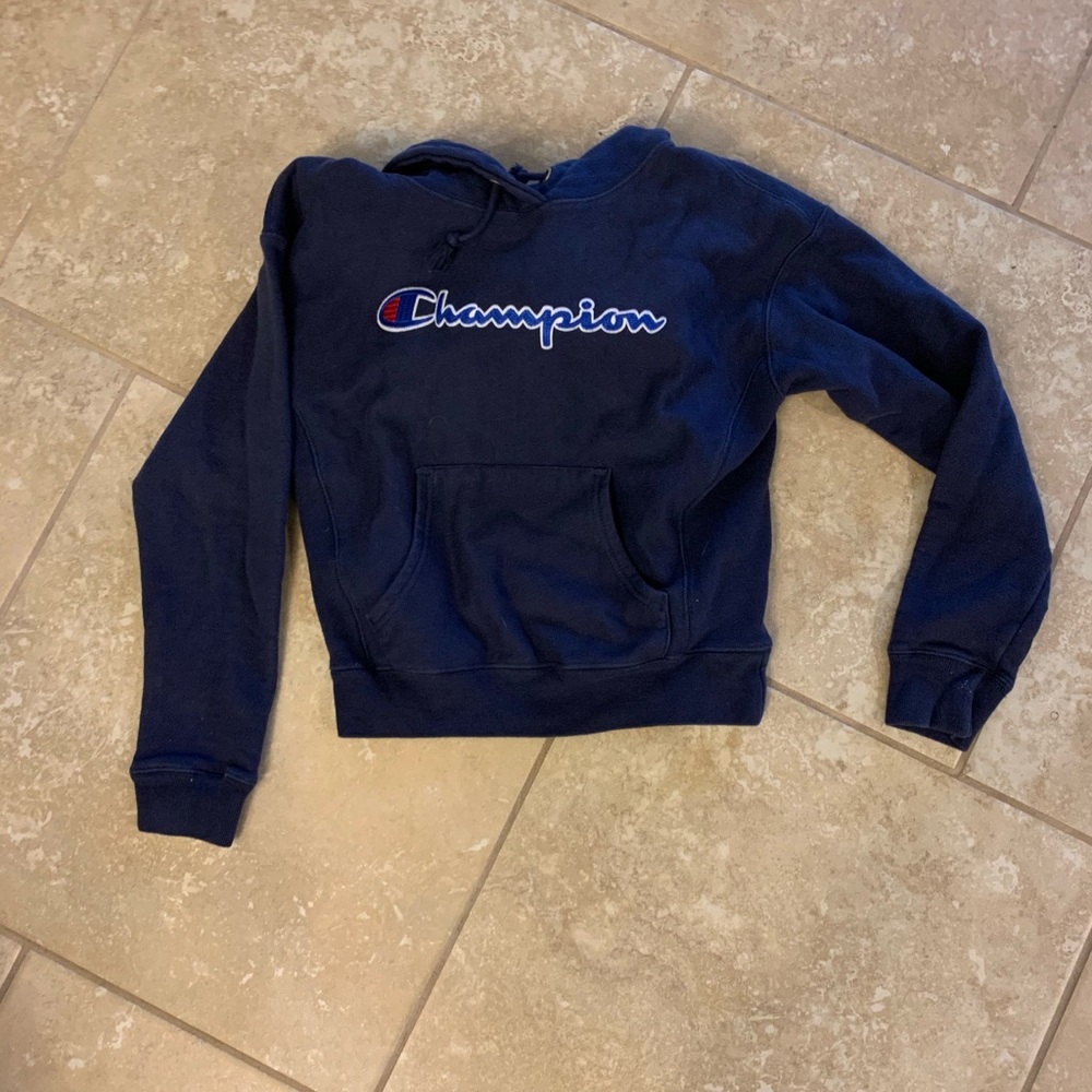 blue champion hoodie